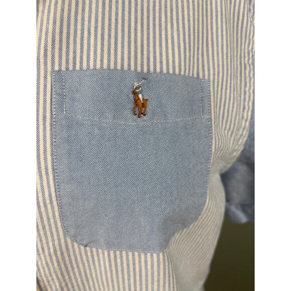 Polo Ralph Lauren Youth Teen Size XL Color Block Striped Short Sleeve Polo Shirt - Picture 9 of 11